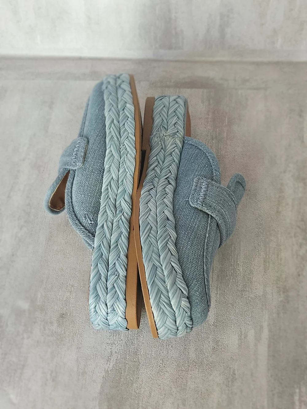 Zodiac Women's Gizelle Blue Denim Platform Espadrille Mules Slides Size 7